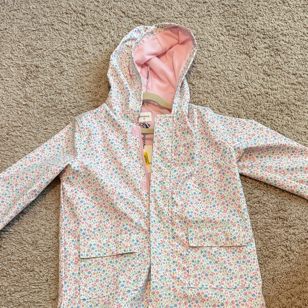 Floral Hooded Jacket with Pink Lining